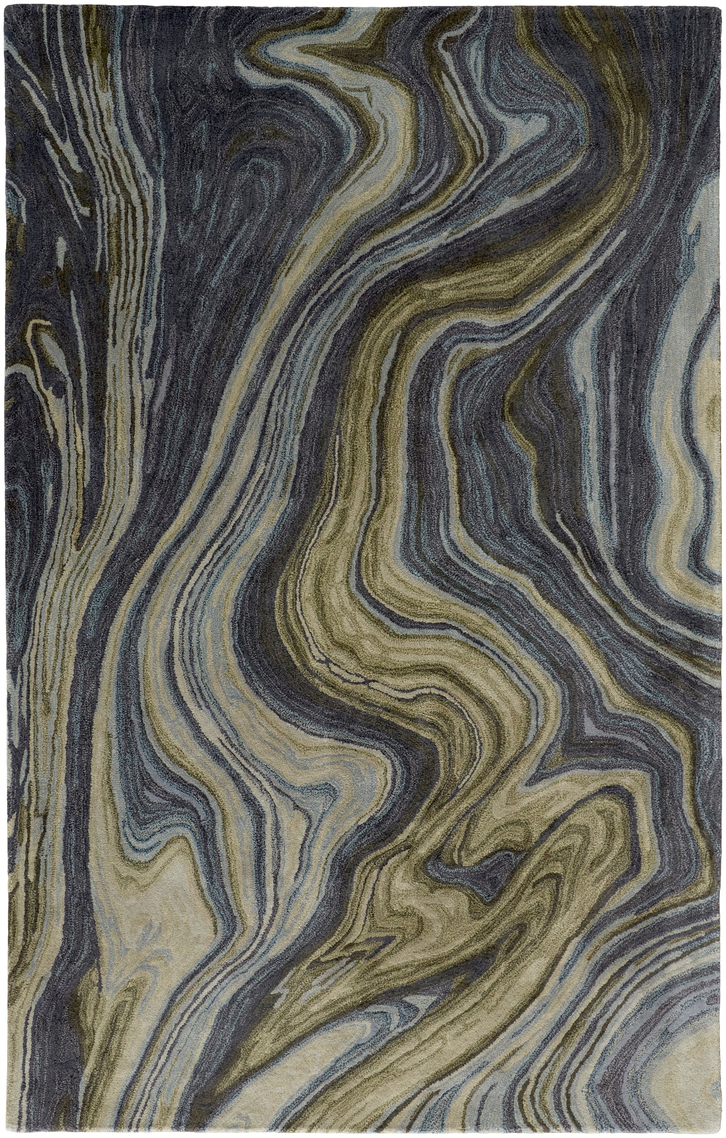 Amira Transitional Abstract, Blue/Ivory/Green