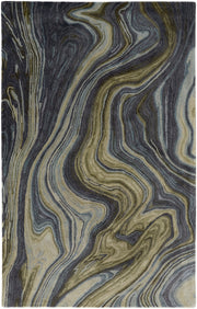 Amira Transitional Abstract, Blue/Ivory/Green