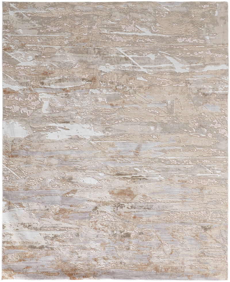 Laina Transitional Abstract, Tan/Ivory/Pink