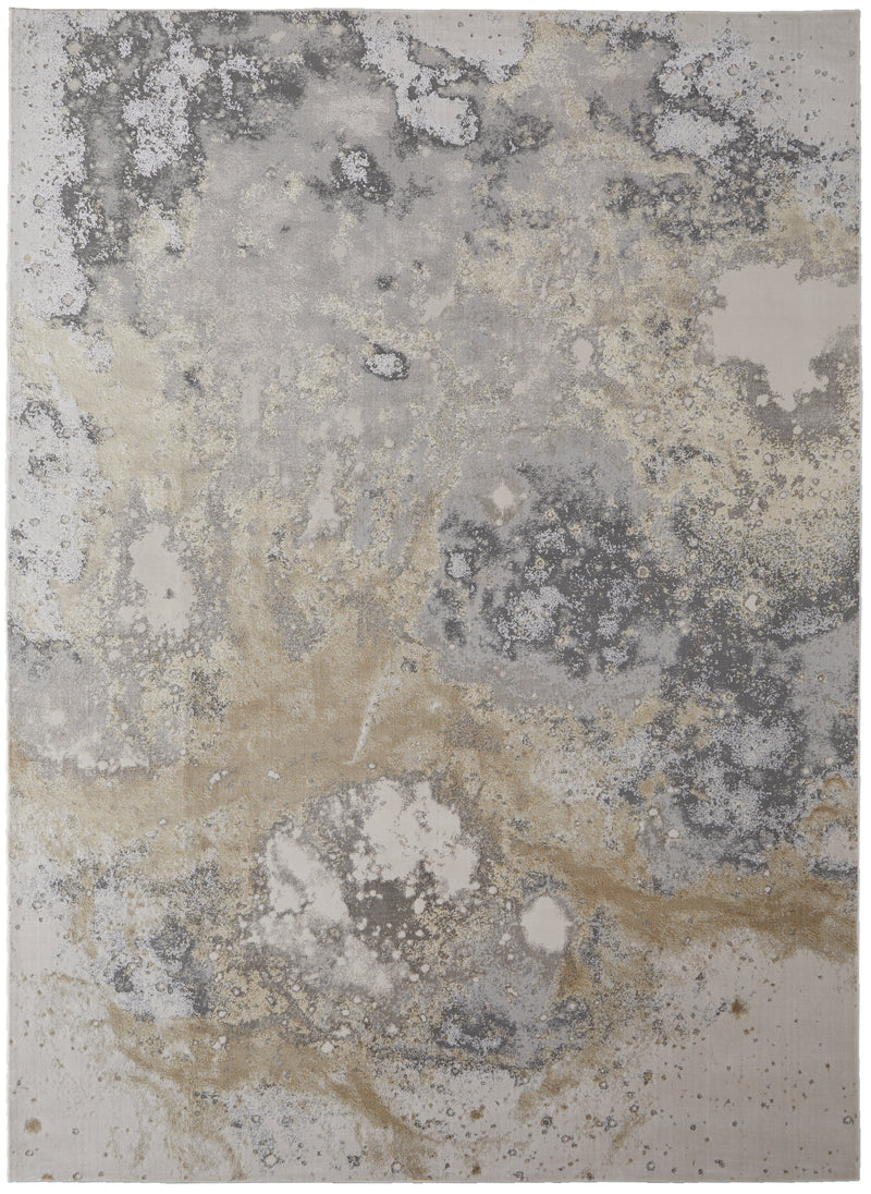 Astra Transitional Abstract, Gray/Gold/Ivory