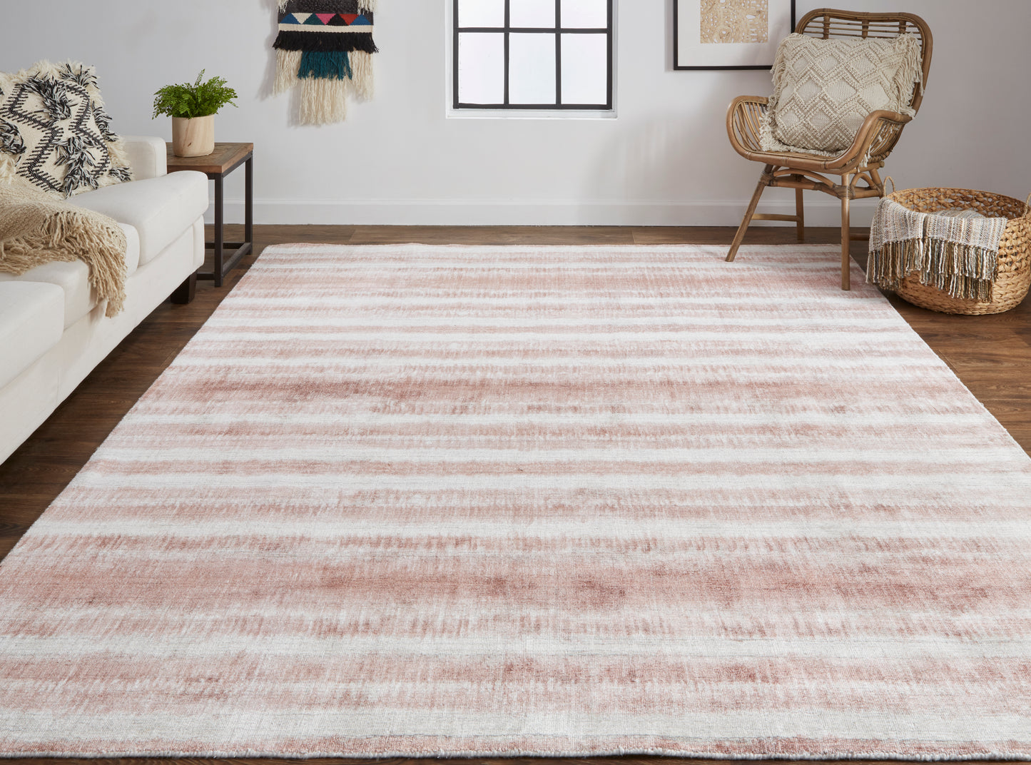 Mackay Transitional Stripes, Tan/Ivory/Pink