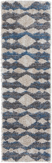 Mynka Transitional Diamond, Ivory/Gray/Blue