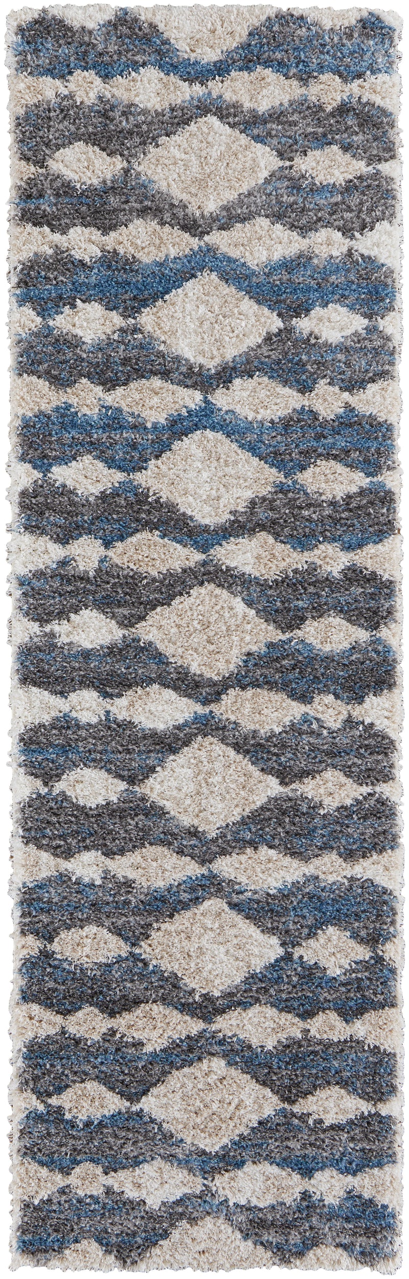 Mynka Transitional Diamond, Ivory/Gray/Blue