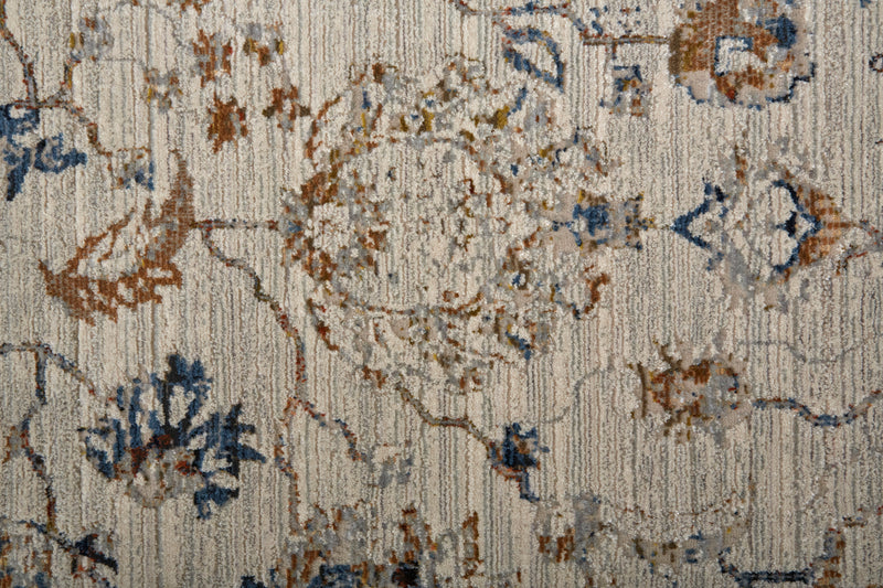 Kaia Transitional Floral & Botanical, Ivory/Orange/Blue