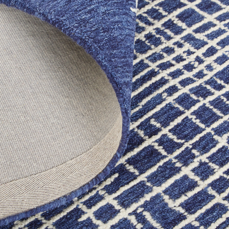 Maddox Transitional Abstract, Blue/Ivory