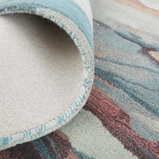 Amira Transitional Abstract, Blue/Red/Ivory