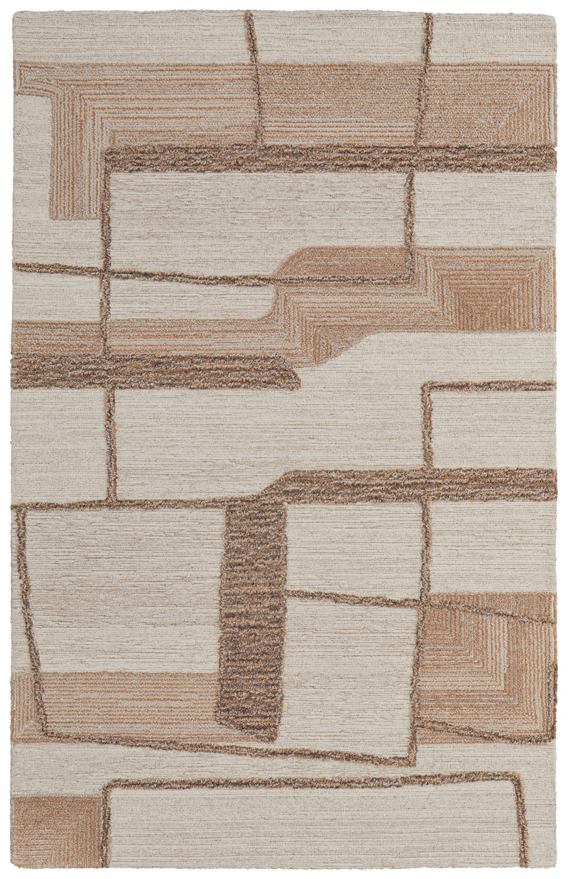 Pollock Modern Geometric, Ivory/Brown/Tan
