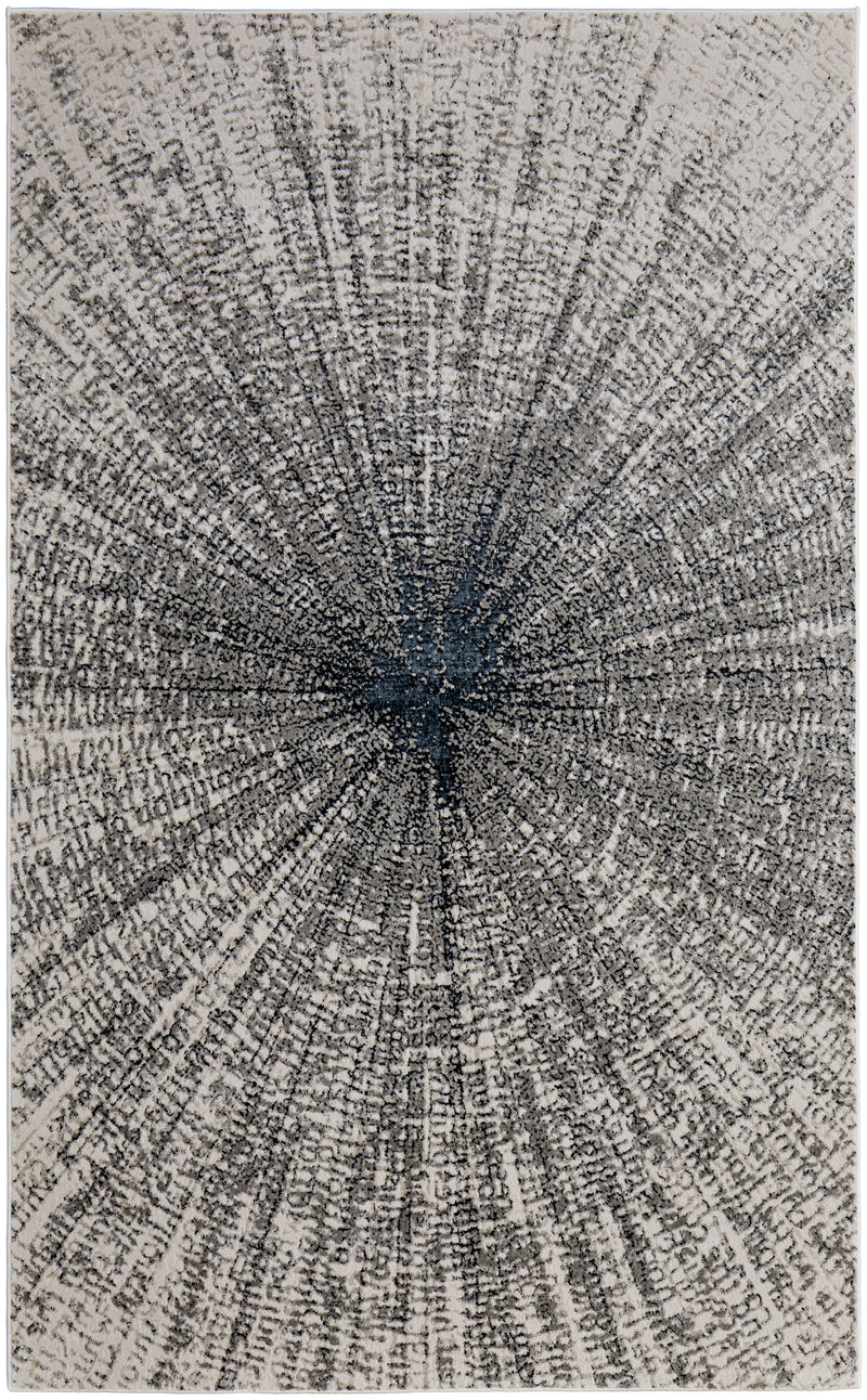 Micah Modern Abstract, Ivory/Gray/Blue