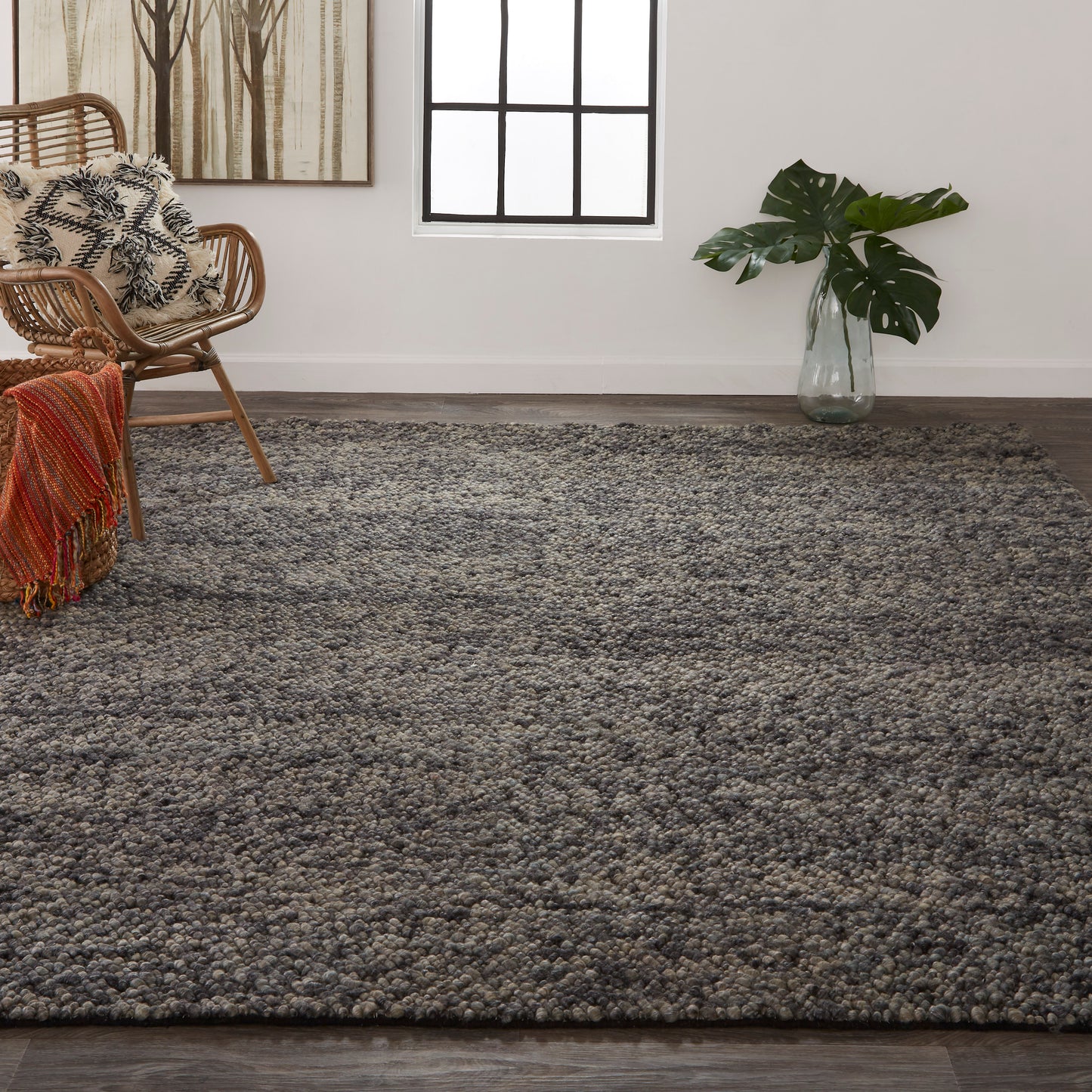 Berkeley Transitional Abstract, Gray/Taupe/Black