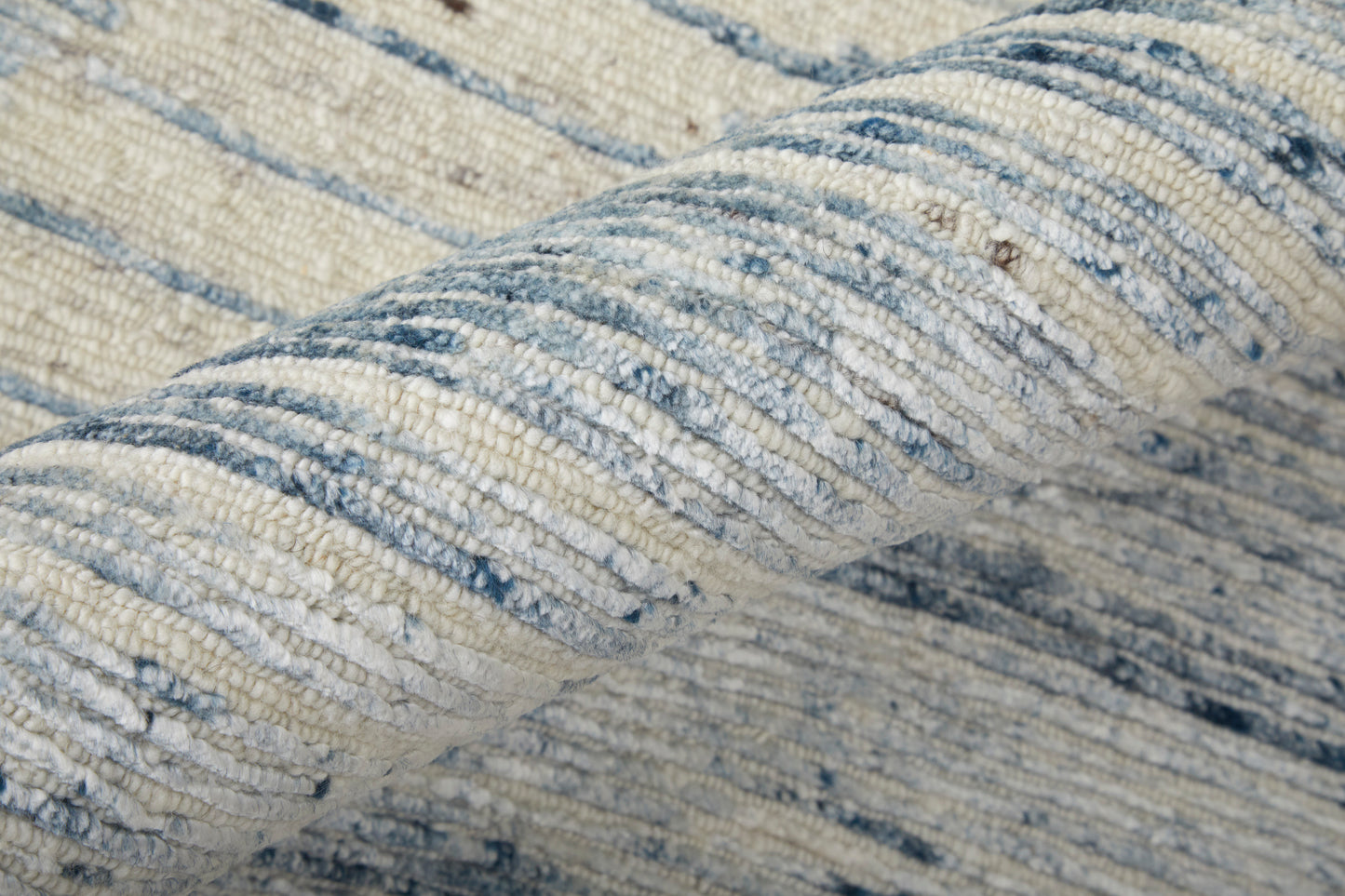 Brighton Modern Abstract, Ivory/Blue/Silver