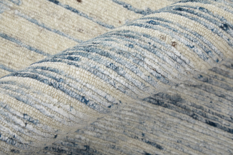 Brighton Modern Abstract, Ivory/Blue/Silver