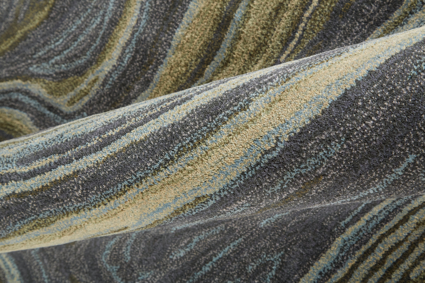 Amira Transitional Abstract, Blue/Ivory/Green