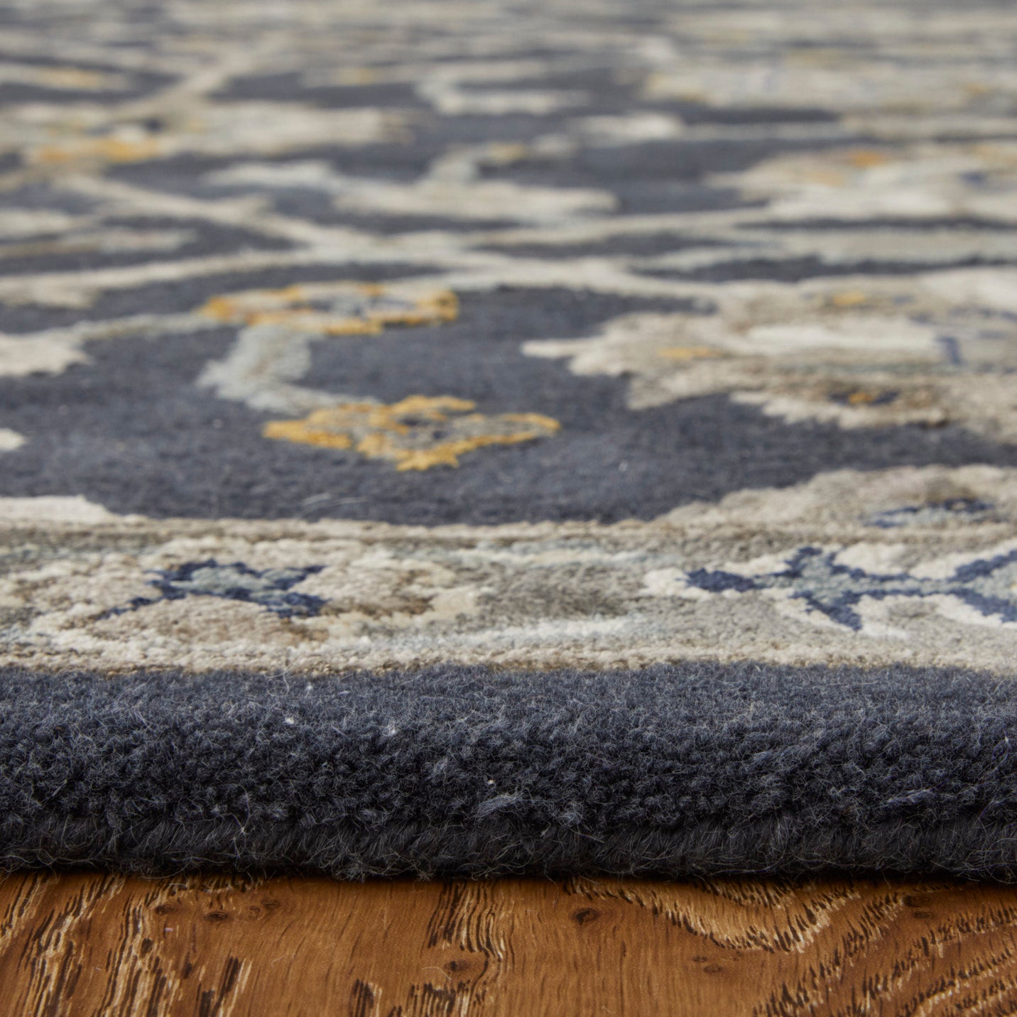 Prescott Traditional Floral & Botanical, Blue/Silver/Gray