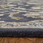 Prescott Traditional Floral & Botanical, Blue/Silver/Gray