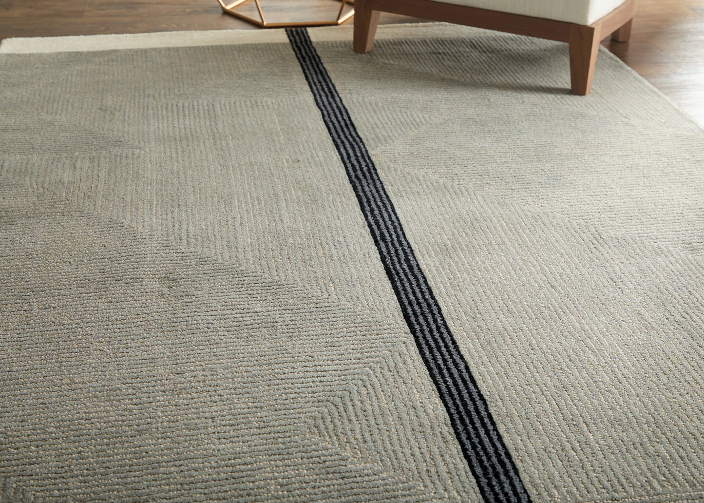 Maguire Transitional Abstract, Taupe/Black