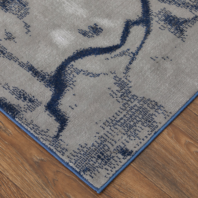 Gaspar Modern Abstract, Blue/Gray/Ivory