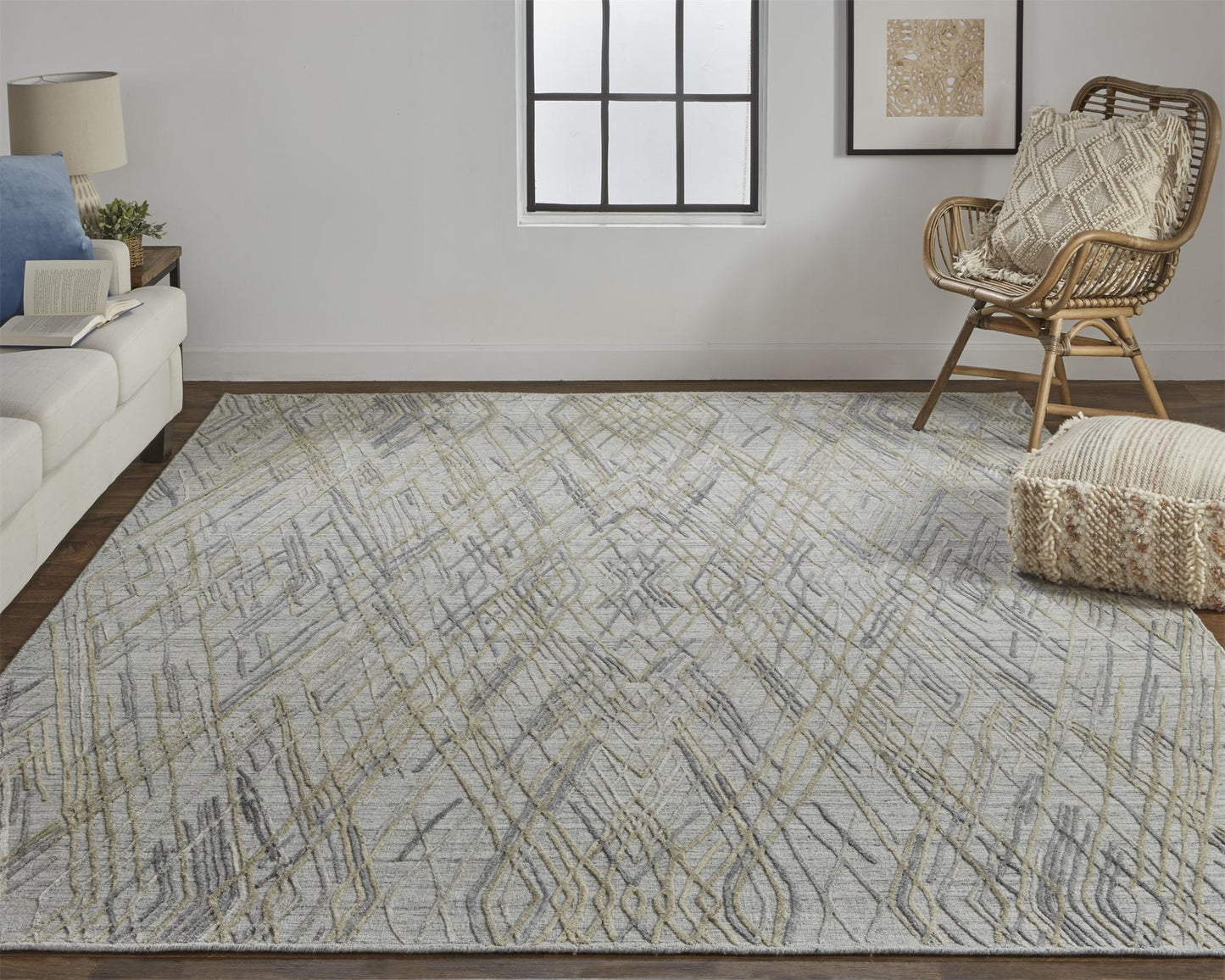 Elias Modern Abstract, Gray/Ivory