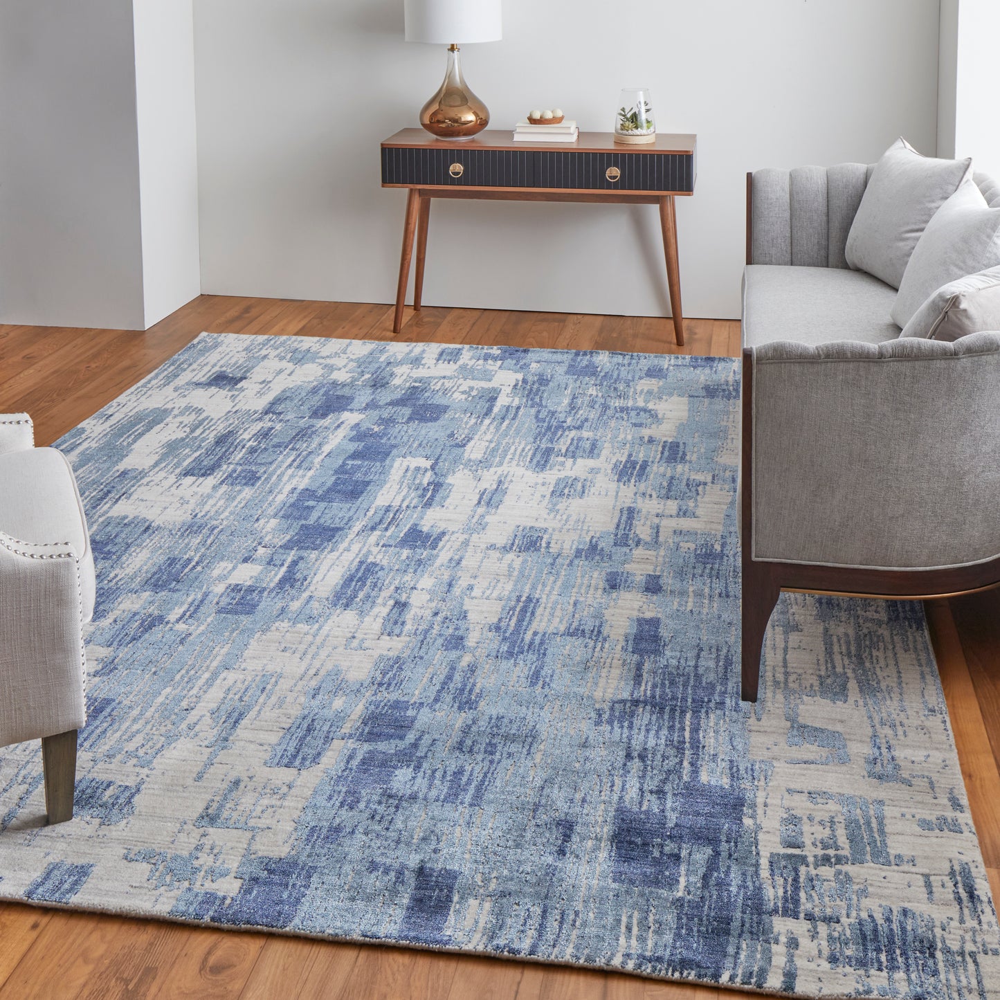 Eastfield Modern Abstract, Blue/Ivory