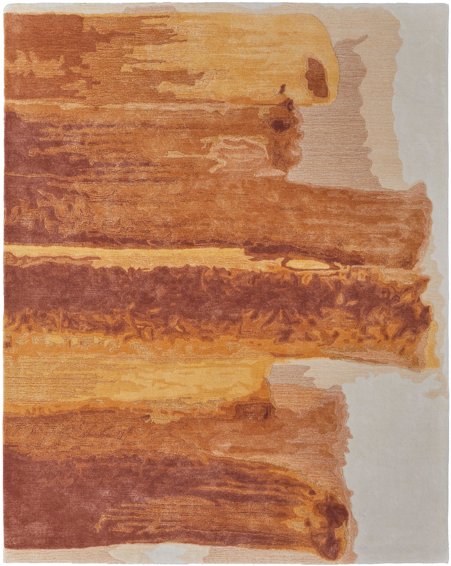 Anya Transitional Abstract, Red/Orange/Ivory