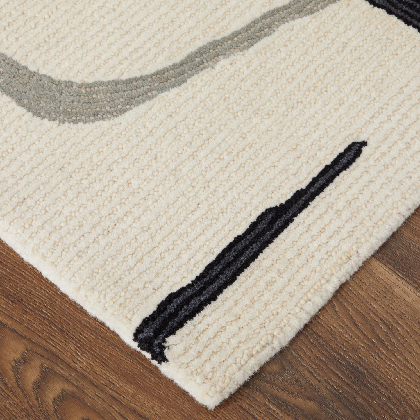 Maguire Transitional Abstract, Ivory/Gray/Black