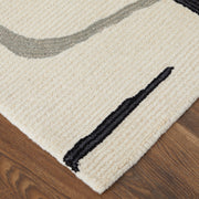 Maguire Transitional Abstract, Ivory/Gray/Black