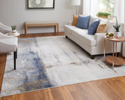 Clio Modern Abstract, Ivory/Blue/Brown