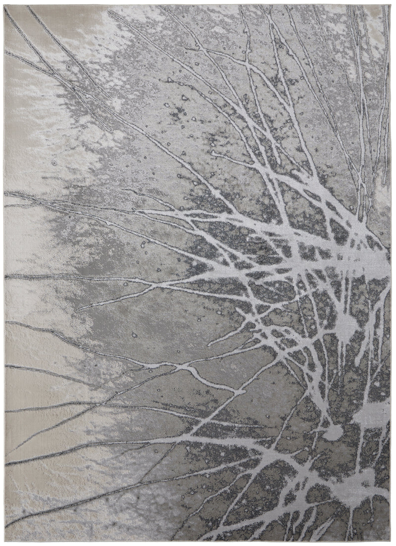 Astra Transitional Abstract, Gray/Silver/Ivory