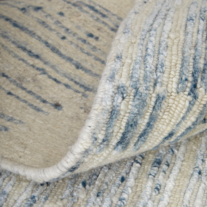 Brighton Modern Abstract, Ivory/Blue/Silver