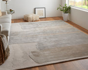 Anya Transitional Abstract, Ivory/Gray