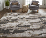 Vancouver Modern Abstract, Ivory/Brown/Taupe