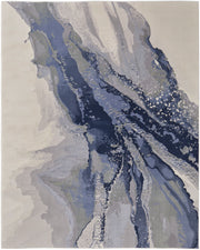 Clio Modern Abstract, Blue/Gray/Ivory