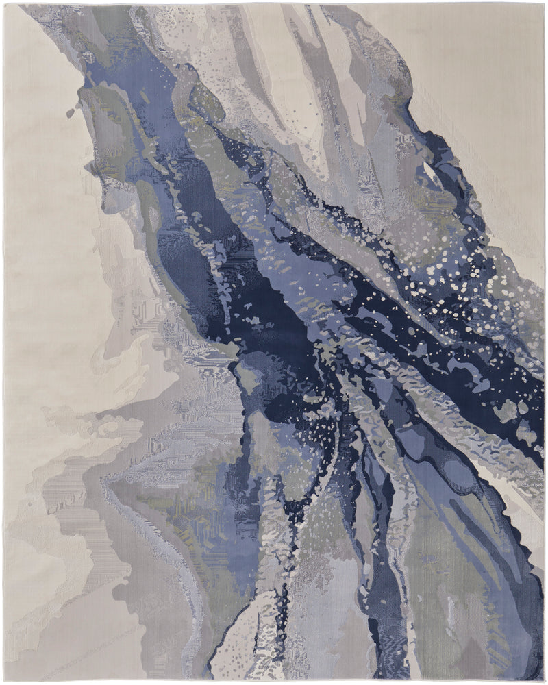 Clio Modern Abstract, Blue/Gray/Ivory