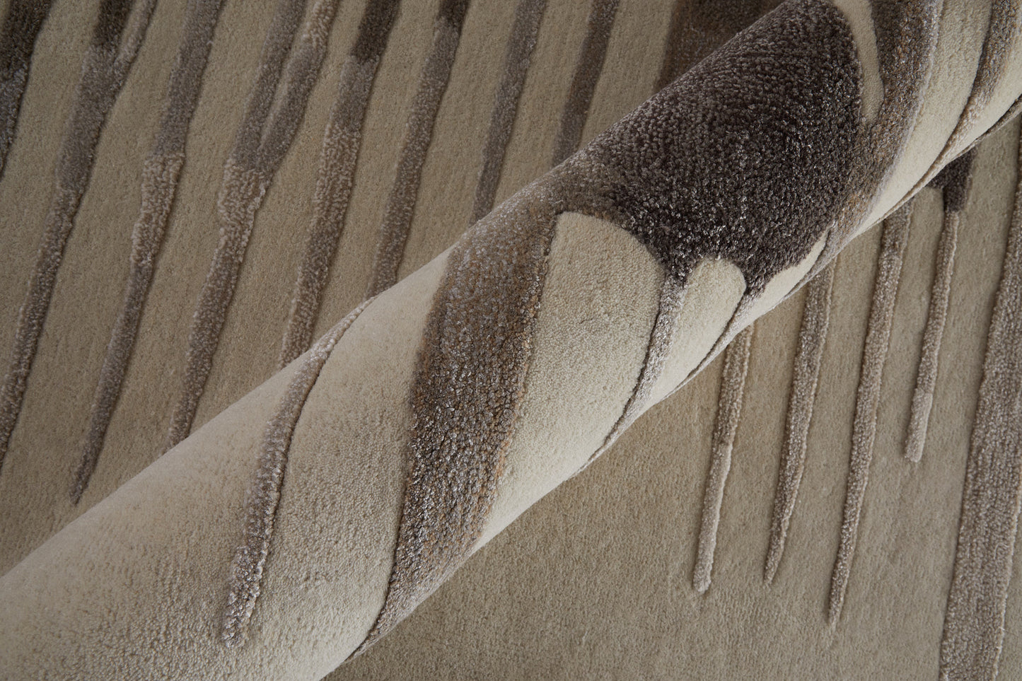 Anya Transitional Abstract, Ivory/Brown/Taupe