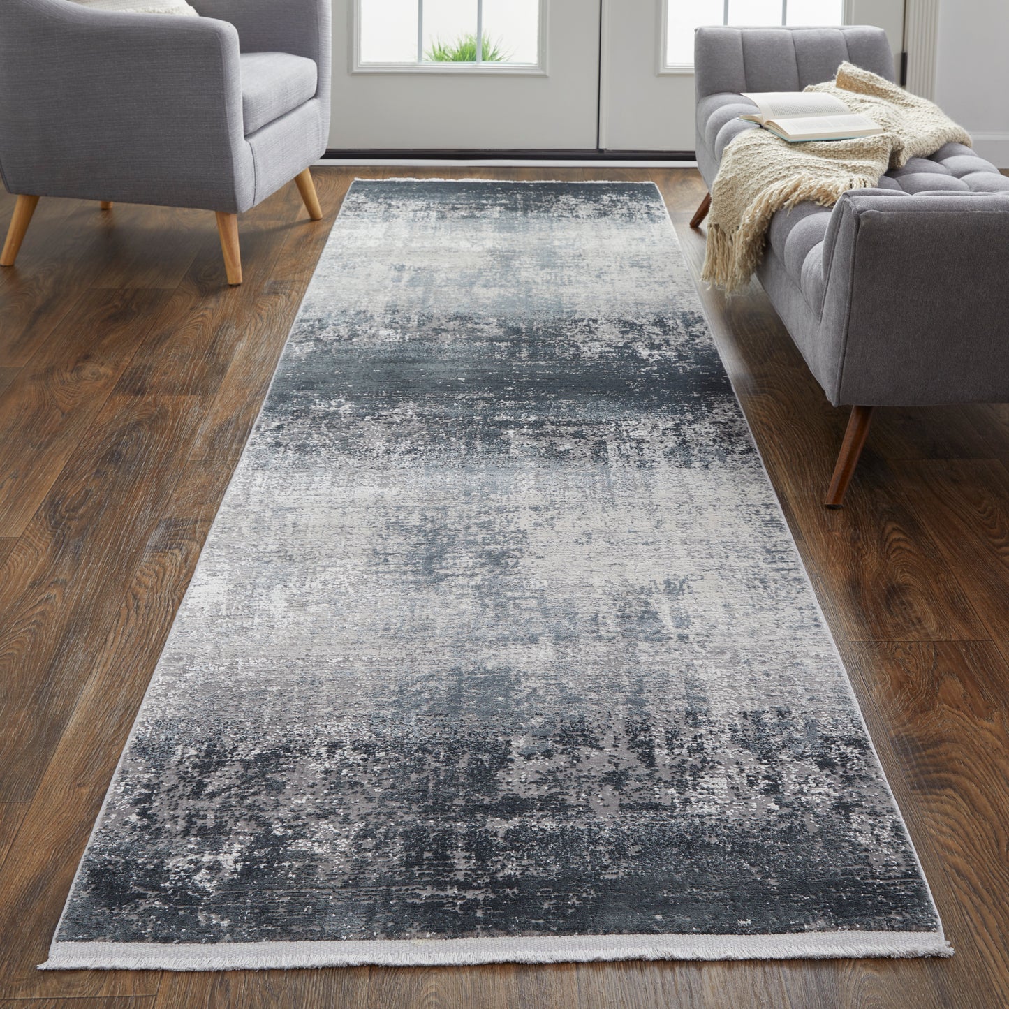 Cadiz Modern Abstract, Gray/Black/Silver