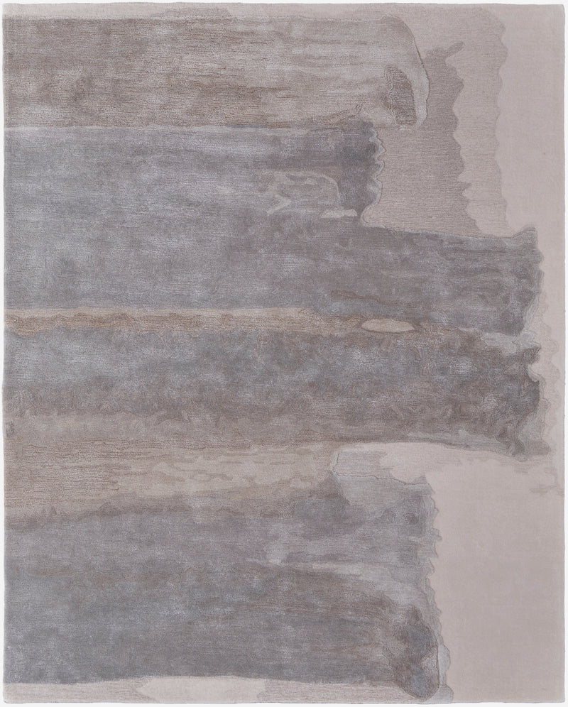 Anya Transitional Abstract, Ivory/Gray