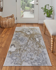 Astra Transitional Abstract, Gray/Gold/Ivory