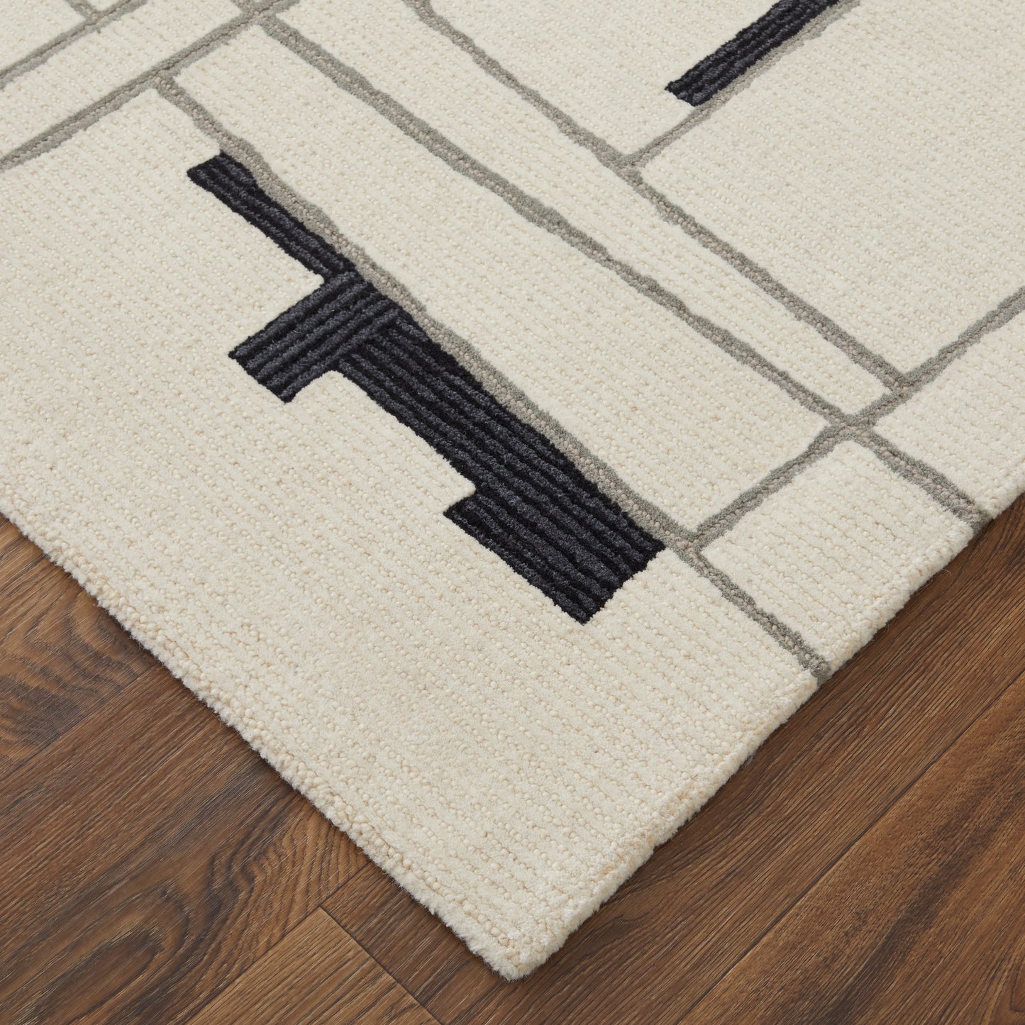 Maguire Transitional Abstract, Ivory/Gray/Taupe