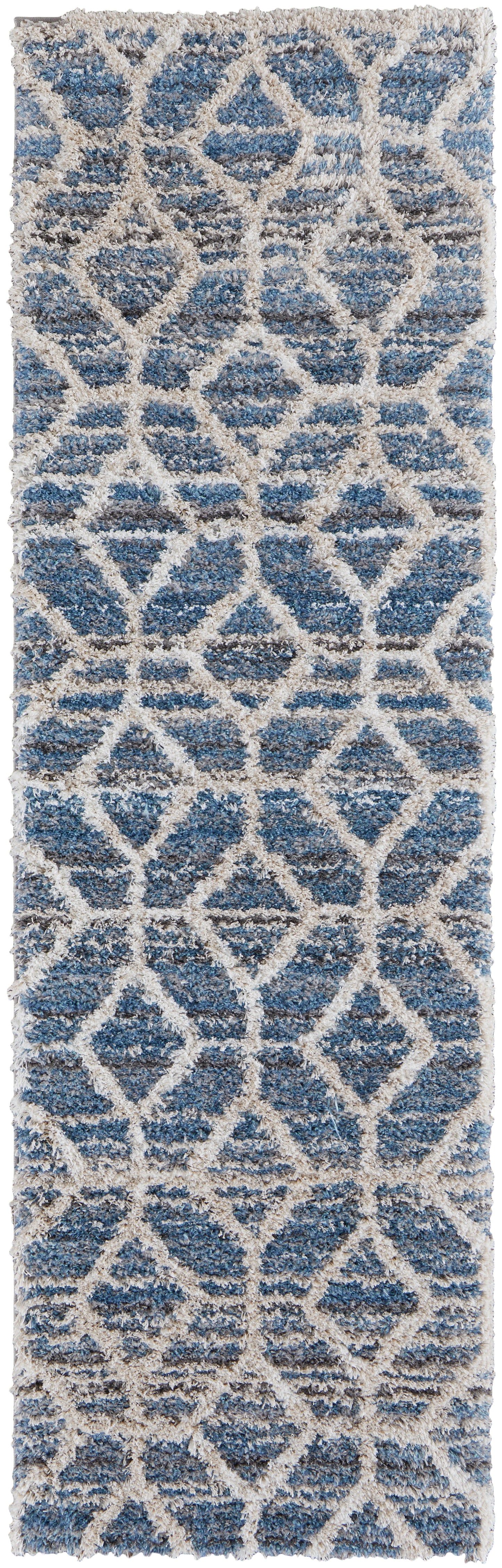 Mynka Transitional Diamond, Blue/Ivory