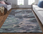 Amira Transitional Abstract, Green/Blue/Black