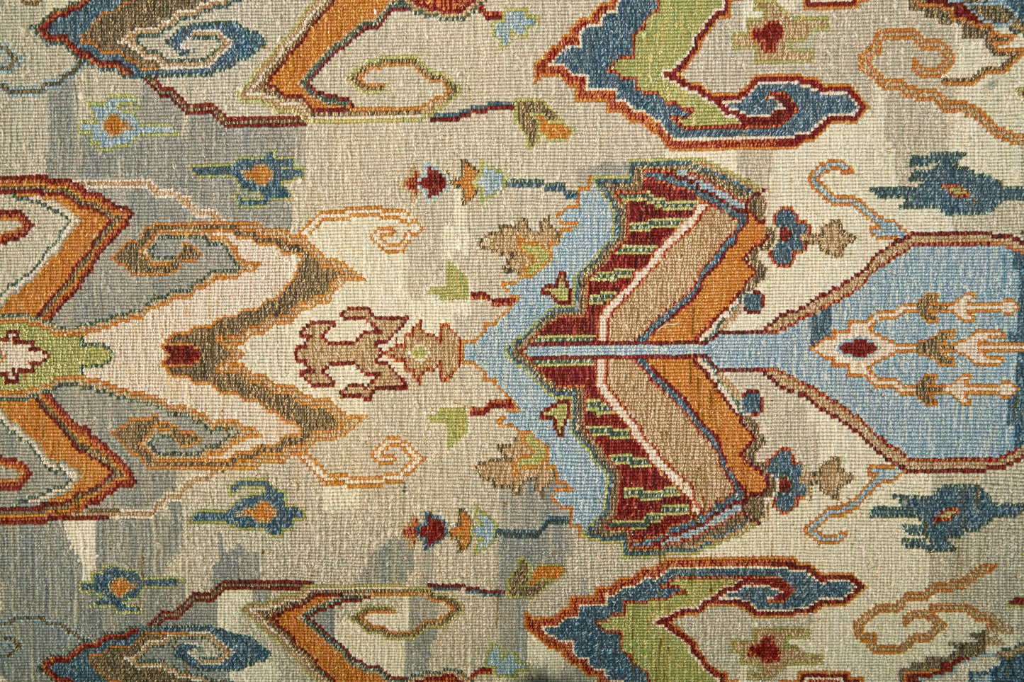 Leylan Transitional Ikat, Tan/Ivory/Orange