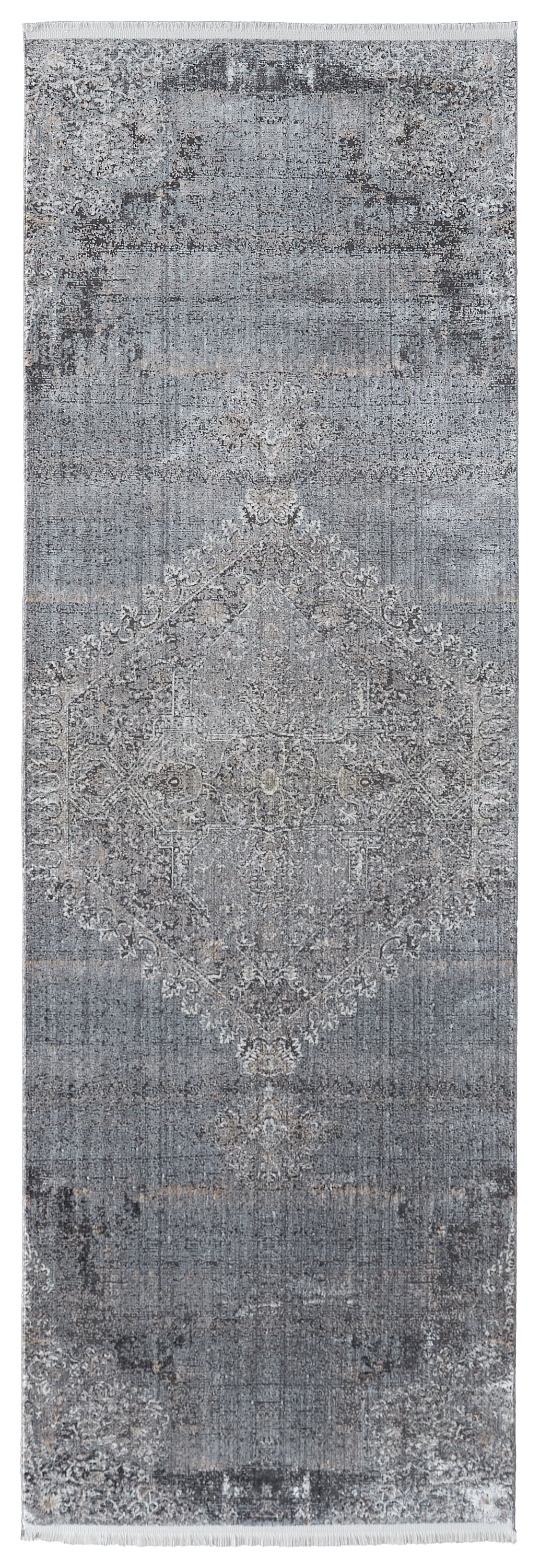 Sarrant Transitional Distressed, Gray/Silver/Ivory