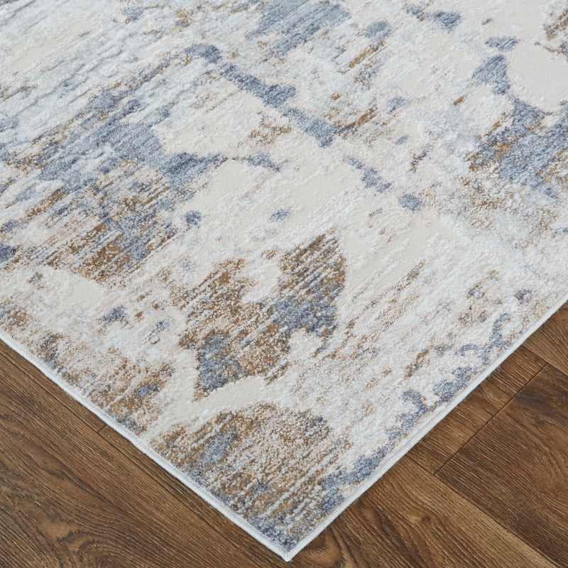 Laina Transitional Abstract, Ivory/Gray/Blue
