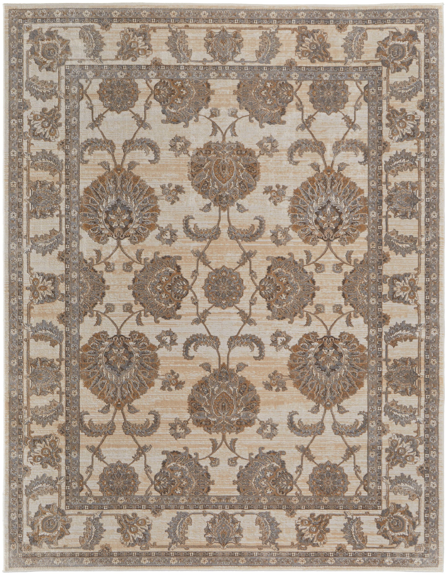 Celene Traditional Bordered, Tan/Ivory/Brown
