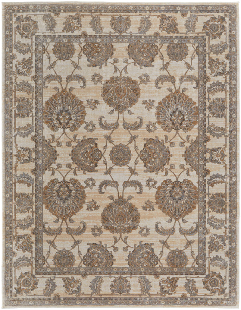 Celene Traditional Bordered, Tan/Ivory/Brown