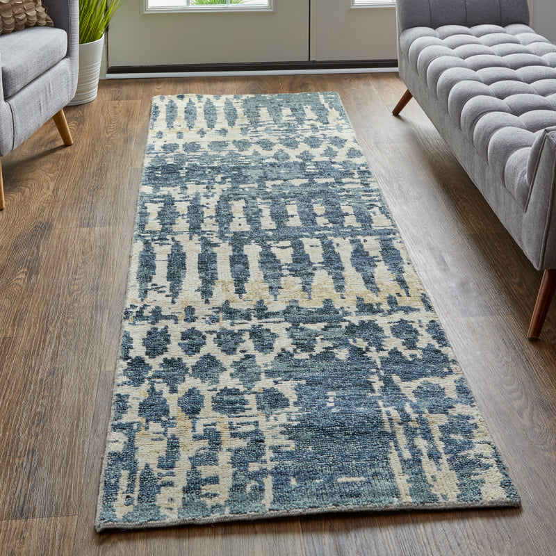 Palomar Transitional Abstract, Blue/Gray/Tan
