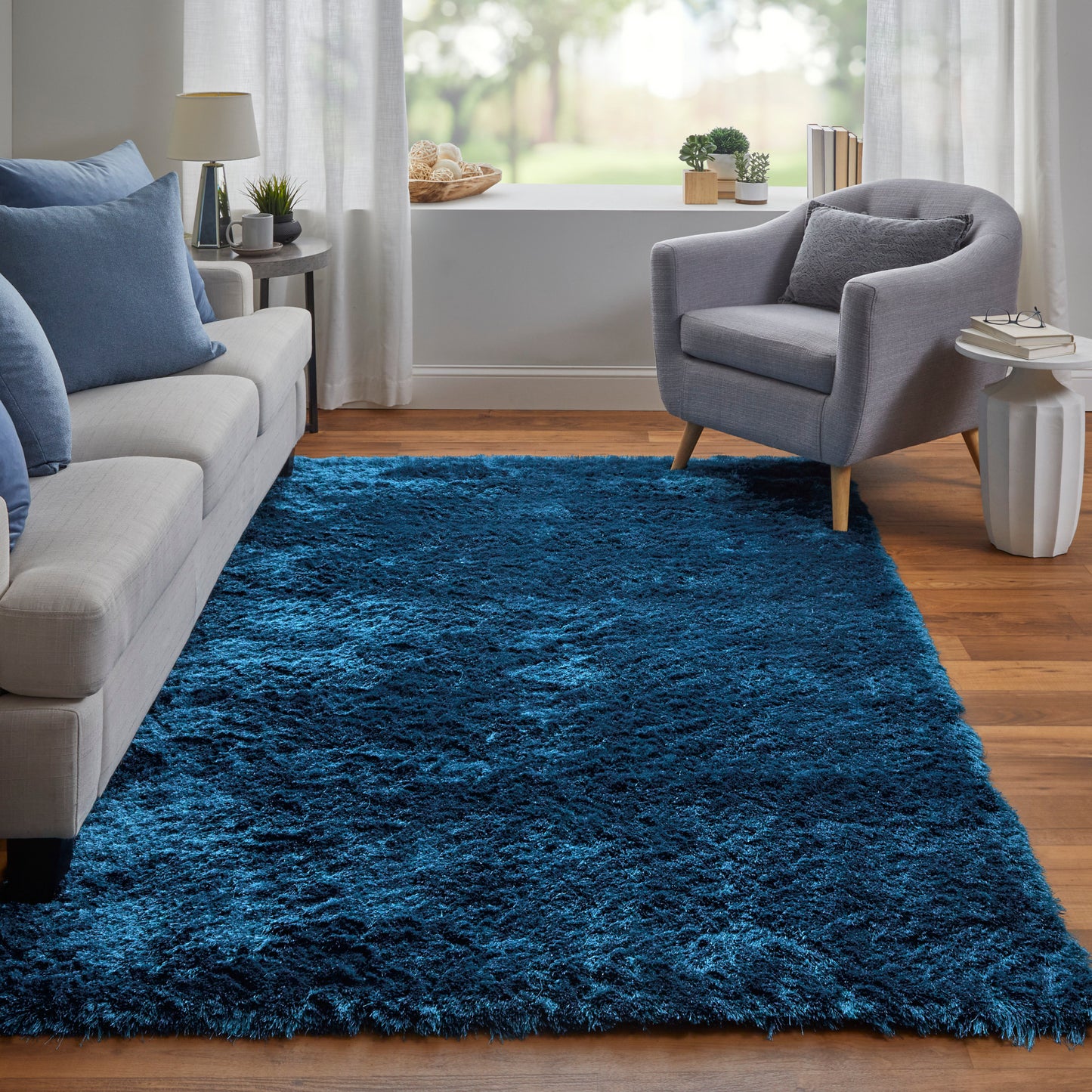 Indochine Modern Solid, Blue/Green