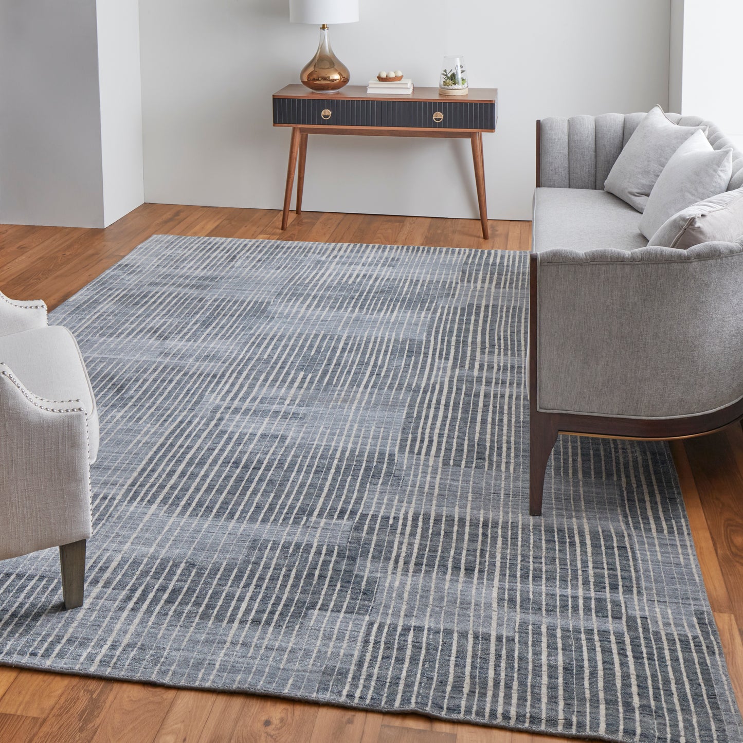 Eastfield Modern Abstract, Blue/Ivory/Gray