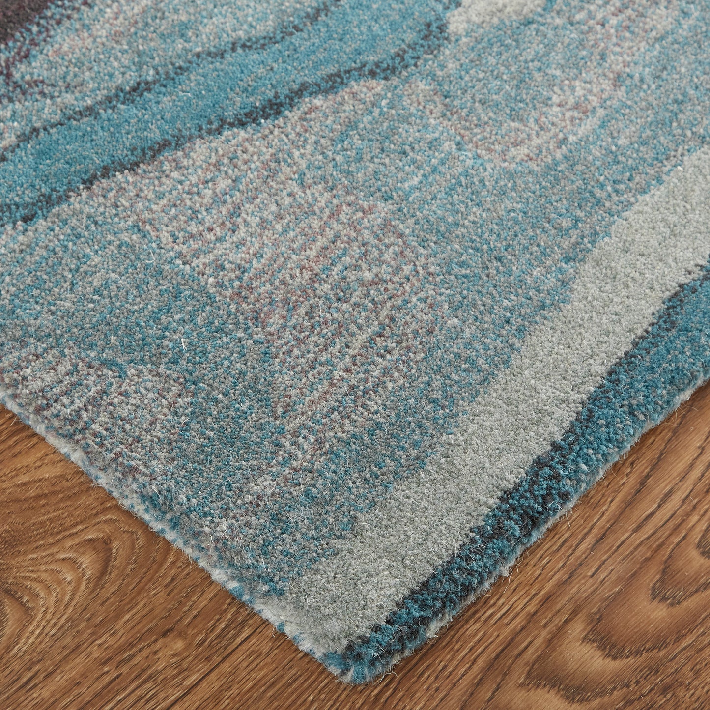Amira Transitional Abstract, Blue/Red/Ivory
