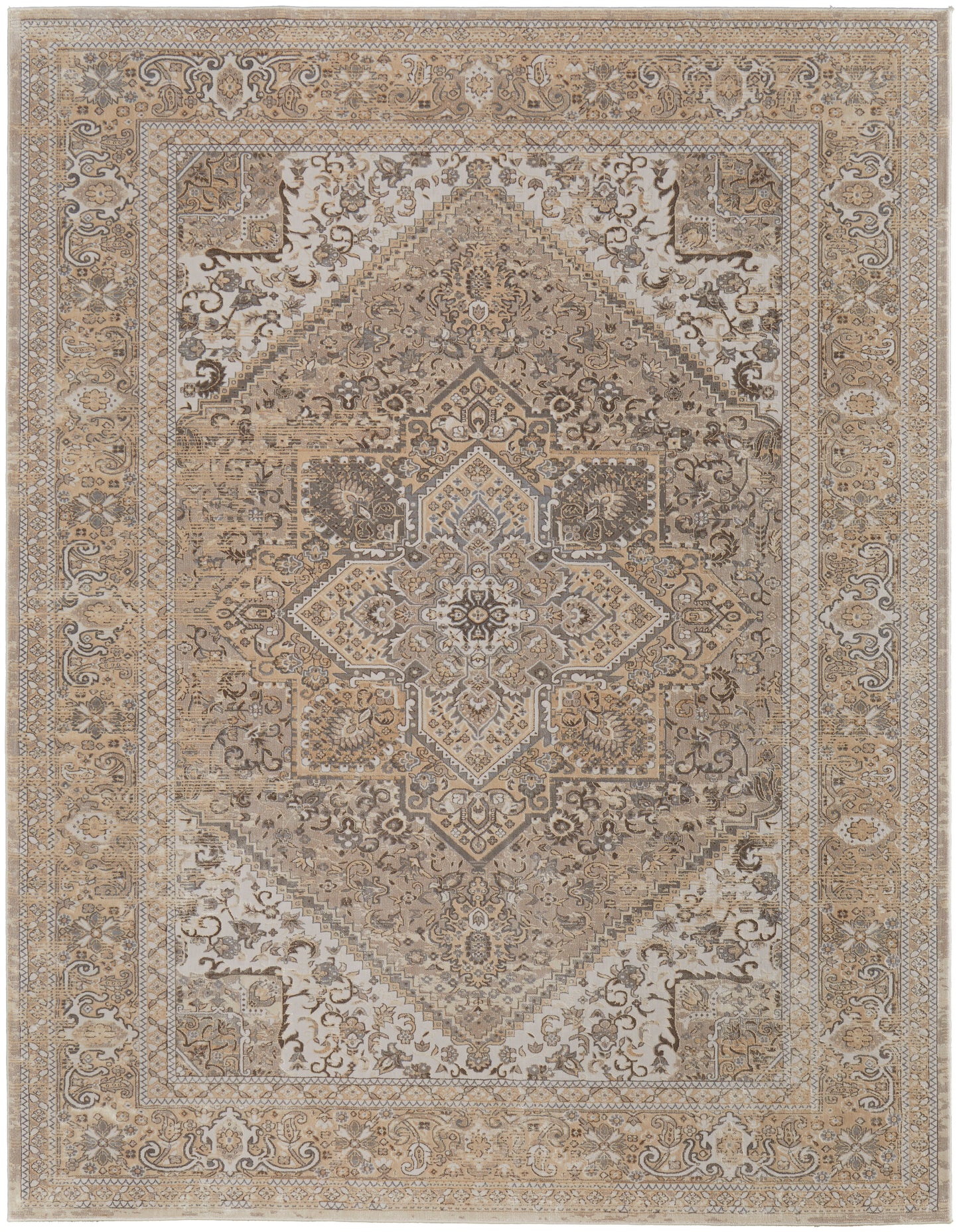 Celene Traditional Medallion, Brown/Ivory/Tan