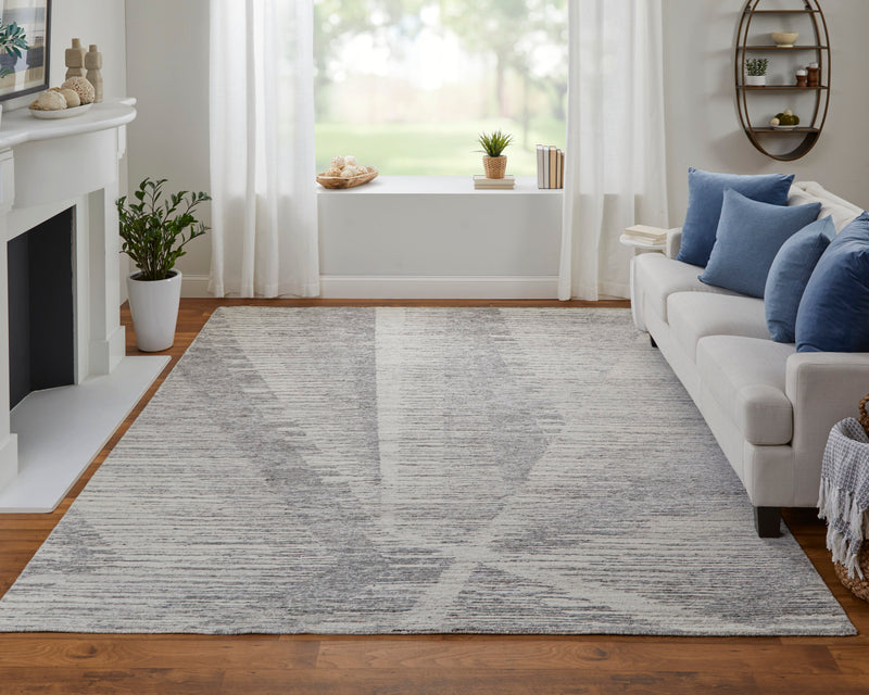 Brighton Modern Abstract, Ivory/Taupe/Silver